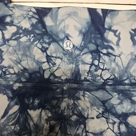Lululemon Wunder Under High Rise Legging Blue Tie Dye Women's 2 - Picture 2 of 10